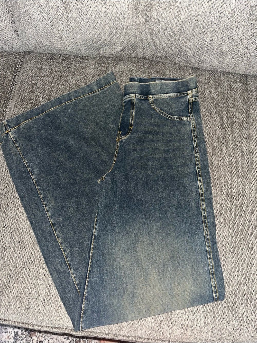 H&M Washed Blue Wide-Leg Jeans